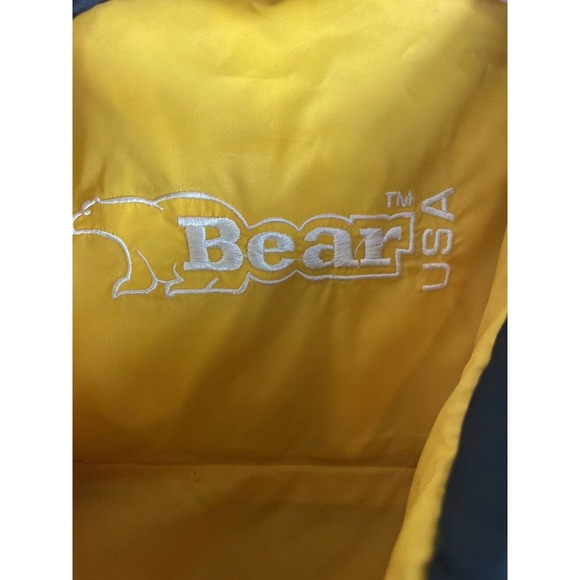Vintage Bear USA Duck Down Reversible Puffer Vest Warm Winter Large Yellow Black - Picture 14 of 16
